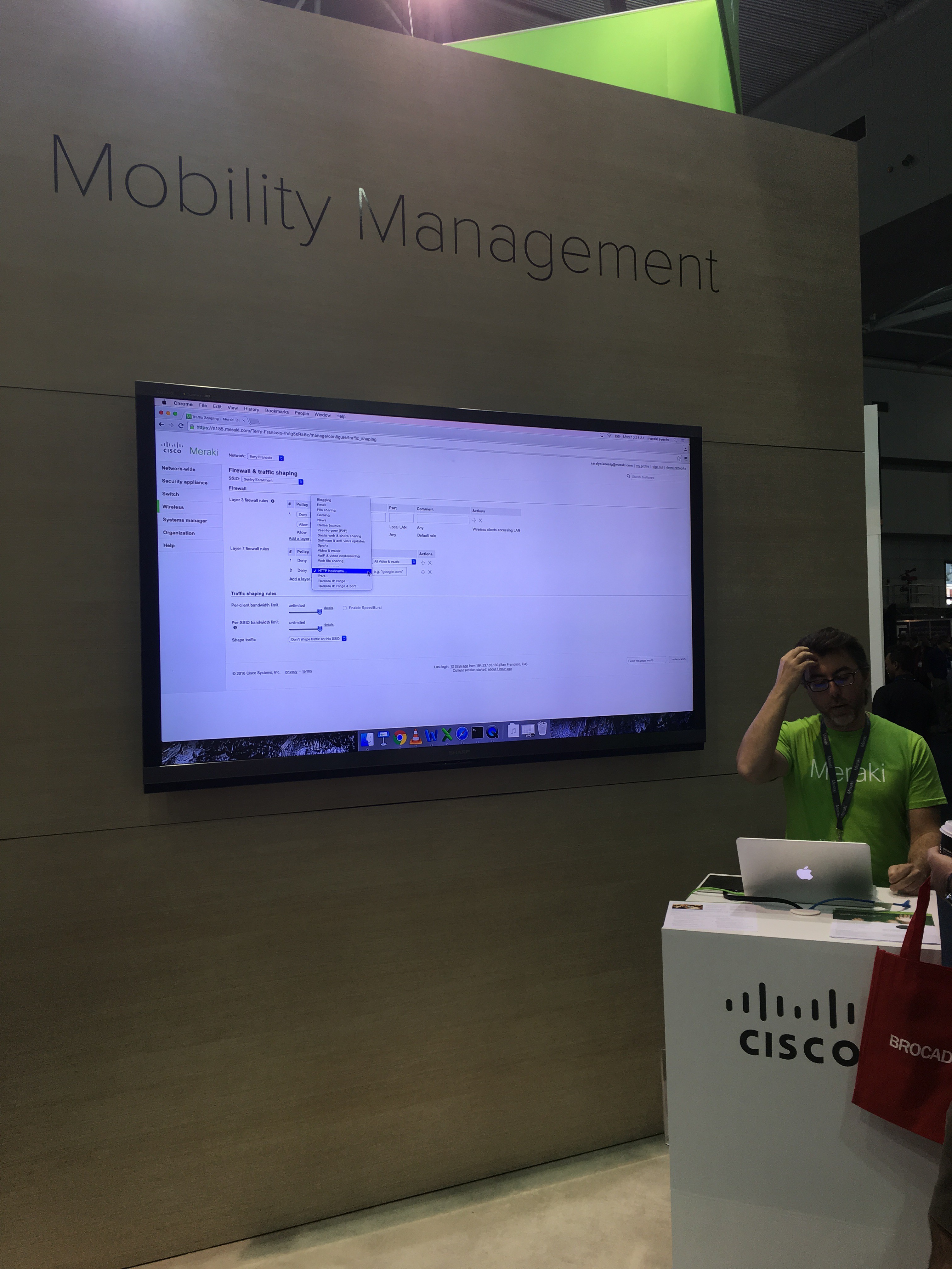Cisco was demonstrating its Meraki product for managing mobility services for K-12.