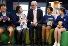 Prime Minister Anthony Albanese launched Kids News’ fifth annual Prime Minister’s Spelling Bee with Rockdale Public School students, from left Roneyo Sherchan, 12, Katelyn Huynh, 11, Narayan Skene, 12, and Addison O’Docherty, 10, who were finalists in the NSW Premier's Spelling Bee. Picture: Jonathan Ng