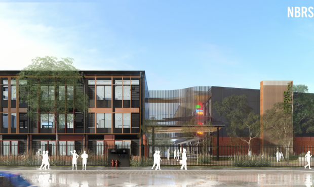 Artists' renders of the new Medowie High School in the Port Stephens area, due to begin construction in Term 3 2025. Picture: Newswire