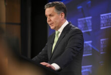 Minister Mark Butler addresses the National Press Club in Canberra with his speech titled: "Securing the Future of the NDIS". Picture: Martin Ollman