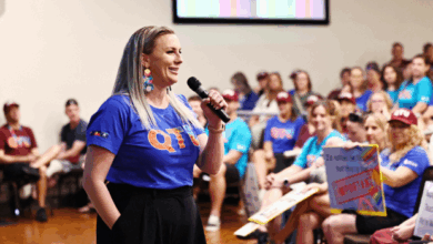 Hundreds of public school teachers and principals from across Cairns attended a strike meeting organised by the Queensland Teachers Union at Brothers Leagues Club on Wednesday. Picture: Brendan Radke