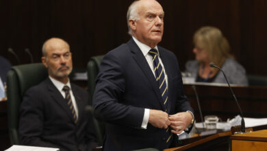 Treasurer Eric Abetz said a bigger pay rise could lead to job losses. Picture: Nikki Davis-Jones