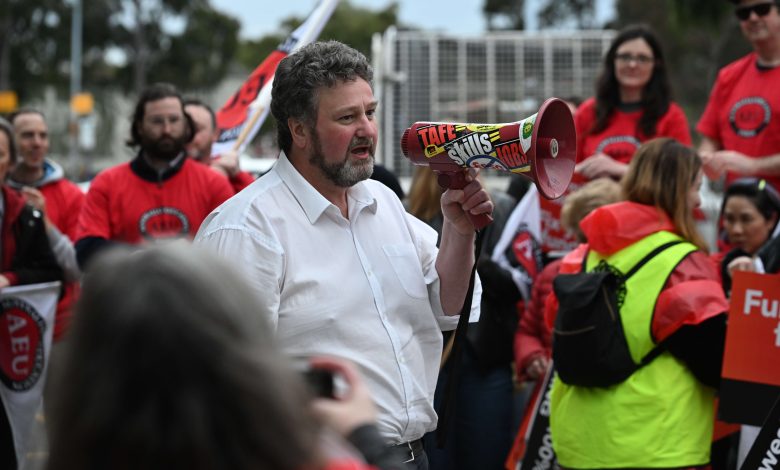 AEU Victorian branch president Justin Mullaly. Picture: Josie Hayden.