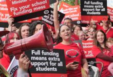 Victorian teachers rally in December. Picture: Facebook.