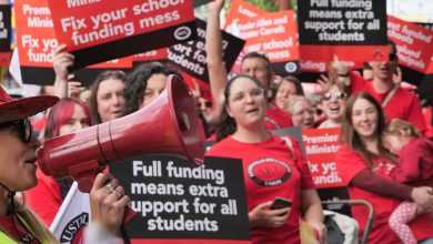 Victorian teachers rally in December. Picture: Facebook.
